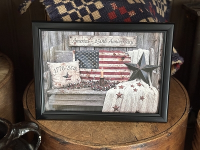 America 250th Anniversary Americana Framed Artwork Print MADE IN USA Various Sizes